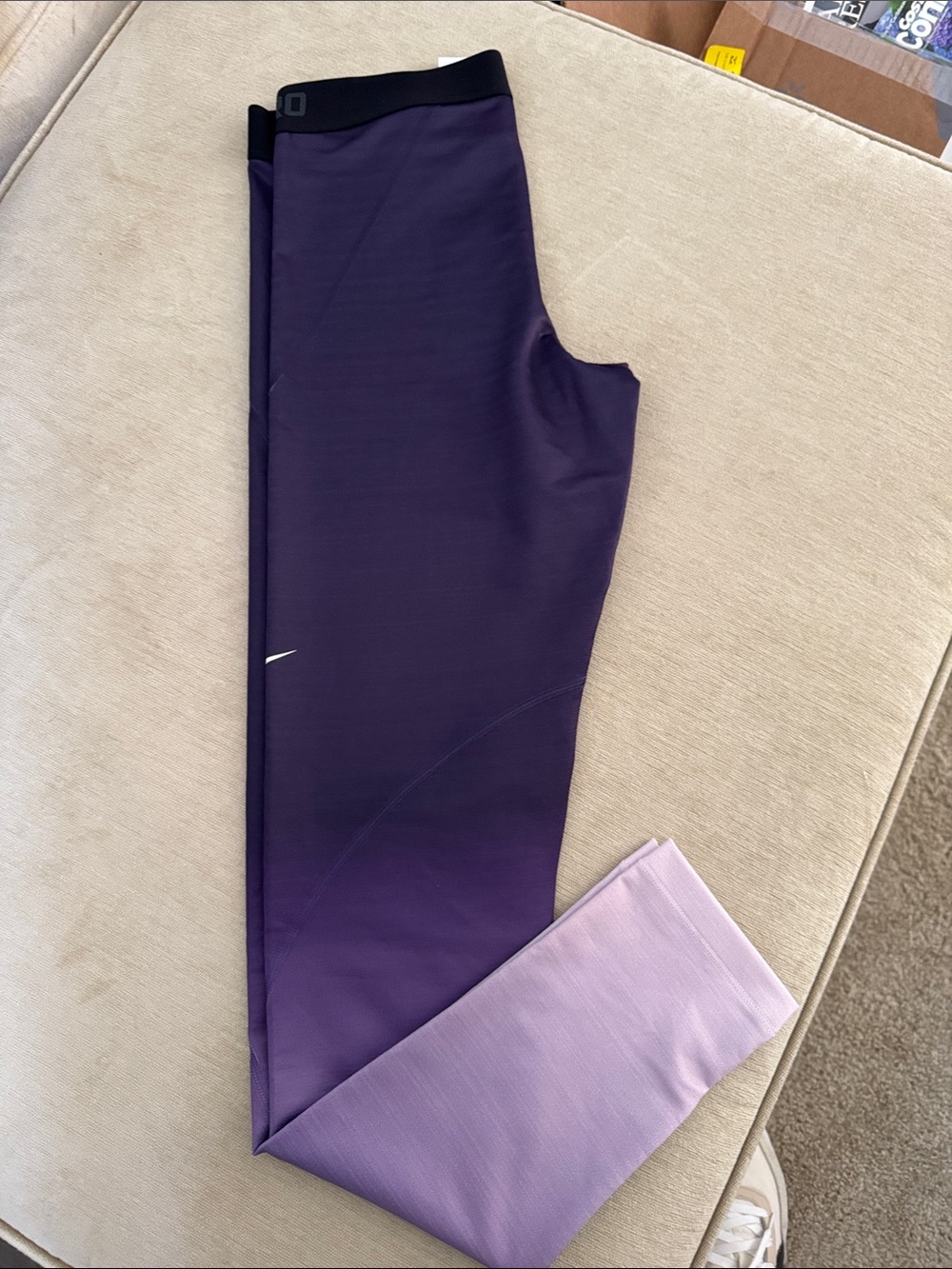 Nike Pro Hyperwarm Leggings Large Purple Ombre NEW Athletic Gym Workout Sporty